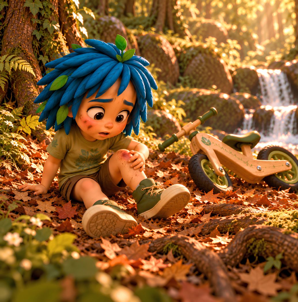 Bloom sitting in the leaves