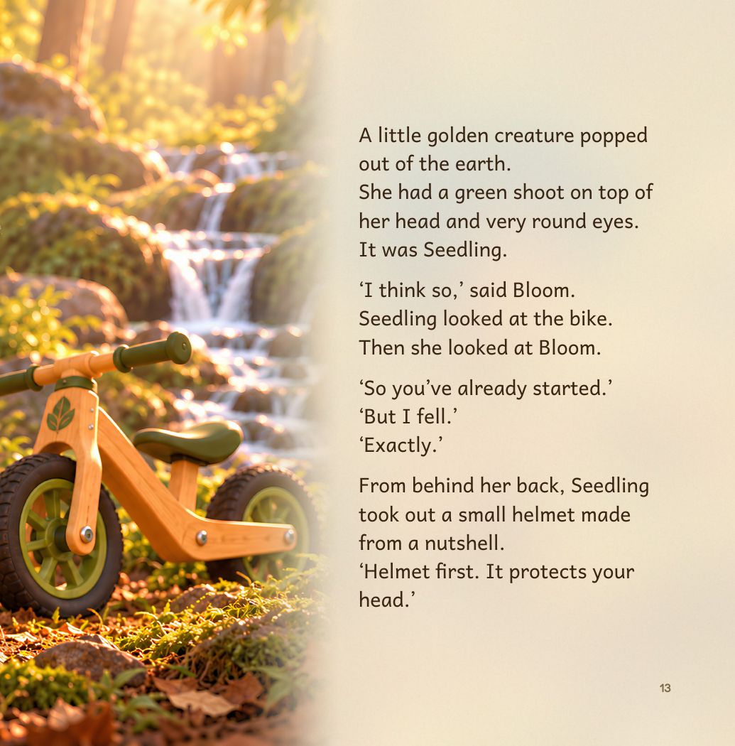 Seedling appears, text