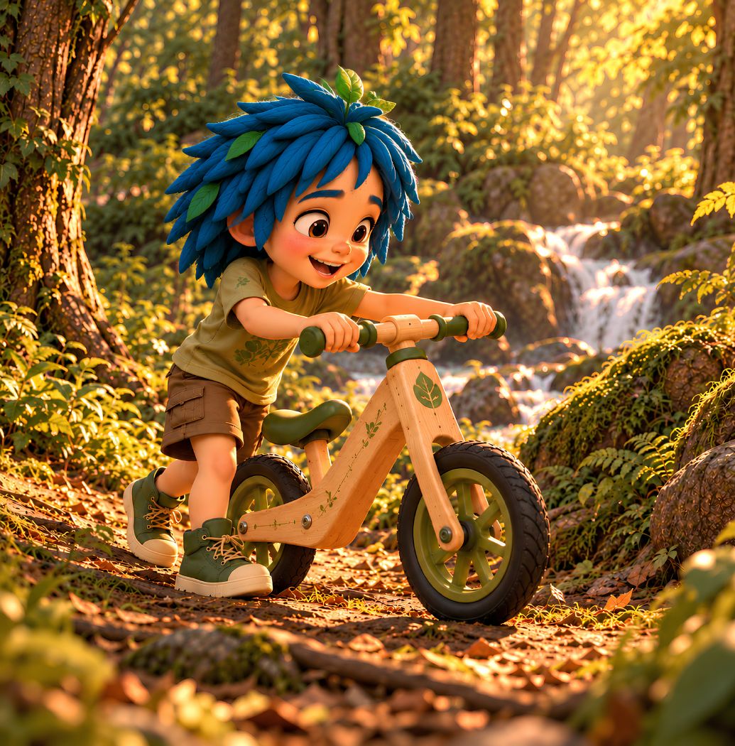 Bloom ao lado da bicicleta